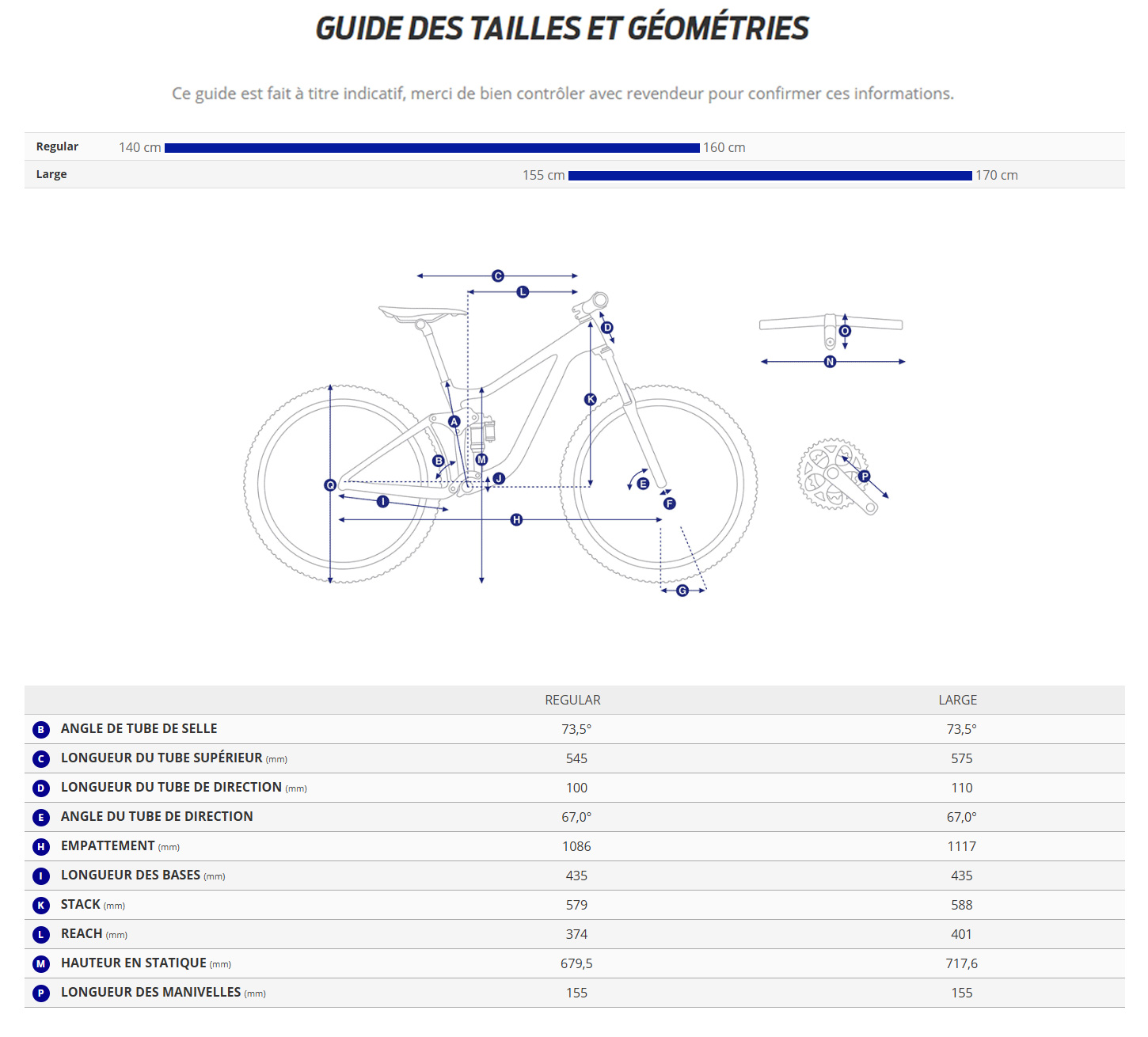 Guide de taille du velo STP 26